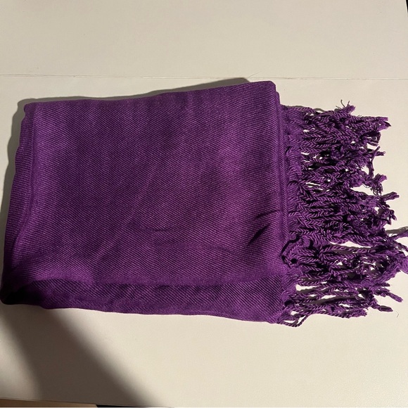 Apt. 9 Scarf Wrap Purple Tassel Fringe Rectangle Fashion Rayon 80" Lightweight - Picture 1 of 5